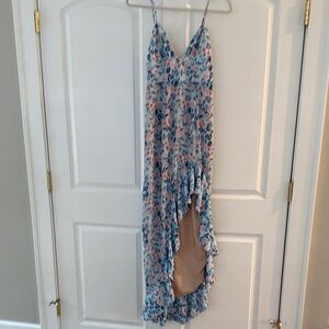 Lovers + Friends Floral Maxi Dress in Blue and Pink